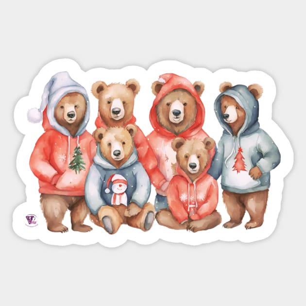 Hoodies  Christmas Bears Sticker by Viper Unconvetional Concept